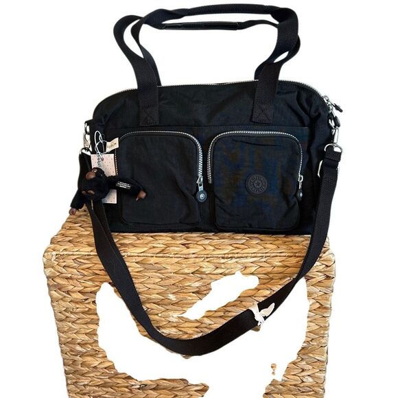 Kipling Cyrene Nylon Purse Crossbody Double Handle Travel Duffle Bag New - Picture 1 of 13